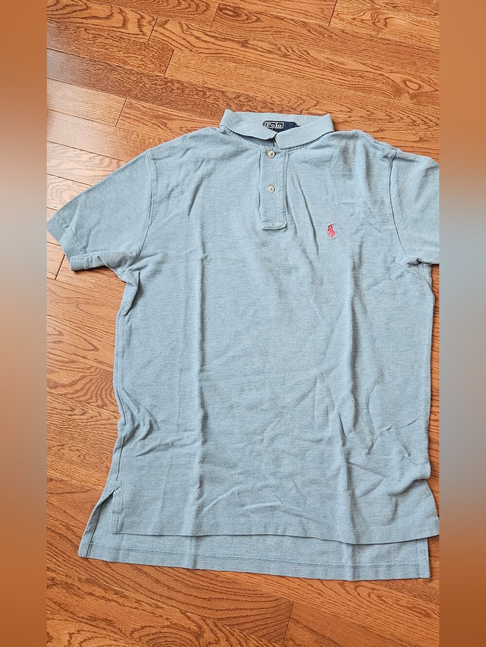Ralph Lauren Light Blue Short Sleeve Polo with Pink Pony
